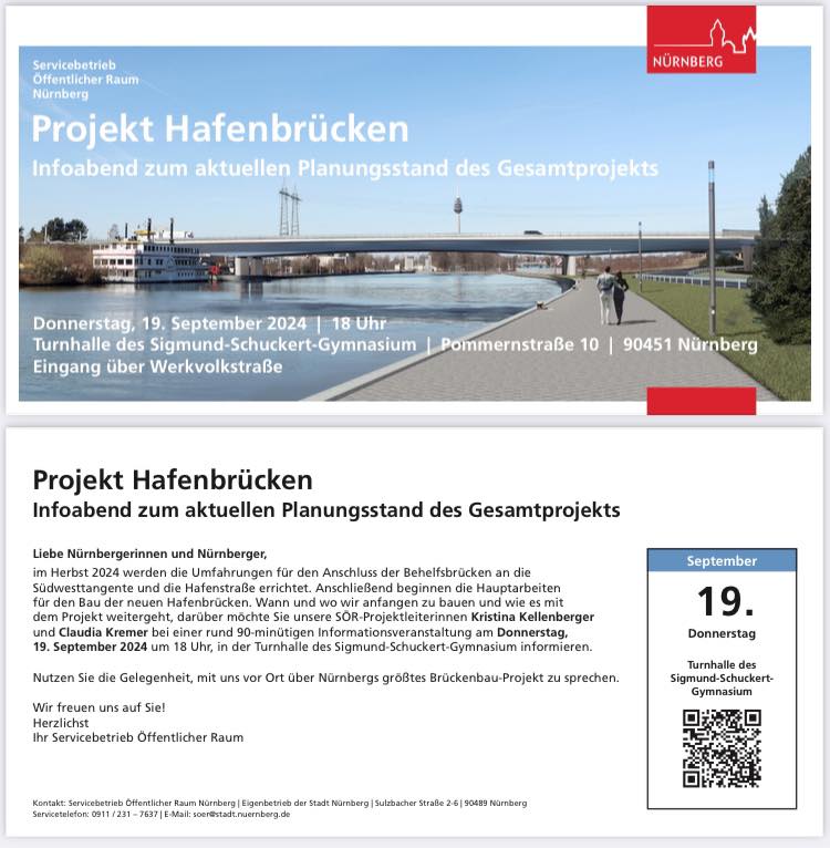 Projekt Hafenbrücken – Infoabend zum aktuellen Planungsstand am 19.09.2024​