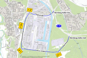 Hafenbrücken (2/2026) - Auffahrtsrampe zur A73 Richtung Feucht ab 16.02.2026 gesperrt